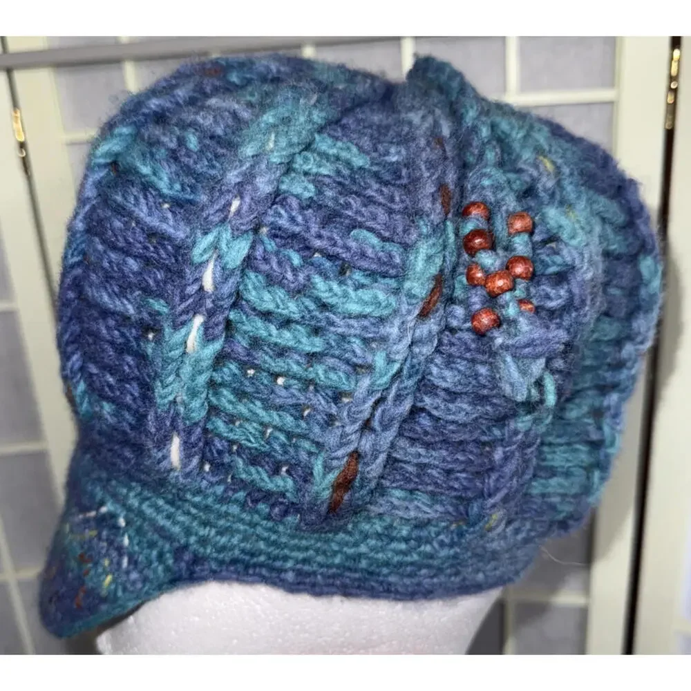 Newari Icelandic‎ Design Chunky Knit Crochet Style French Multicolor Y2K Beret